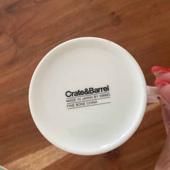 Crate & Barrel tea cup saucer set white teal gold fine bone China coffee - Picture 7 of 13